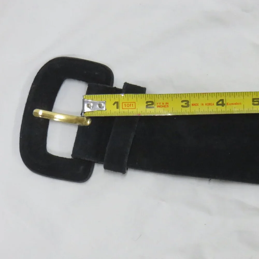 Women's Morgan Taylor Black Suede Wide Belt, Size Small - Picture 7 of 12